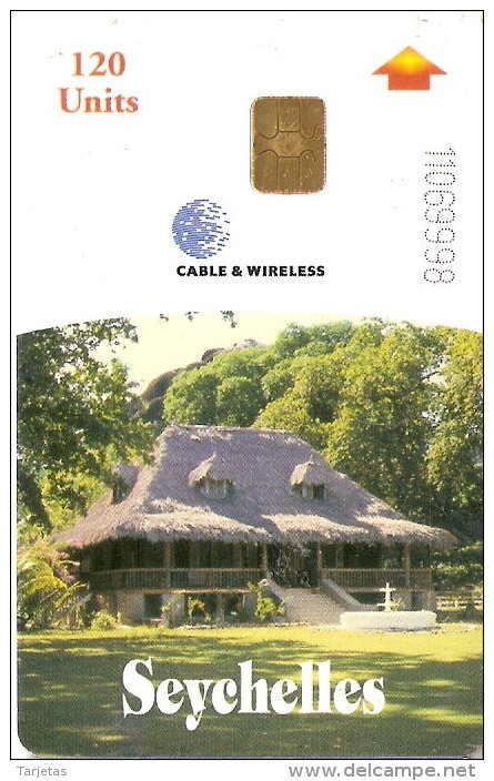 TARJETA DE LAS SEYCHELLES DE UNA CASA TRADICIONAL (COLOR BRILLO) - Sychelles