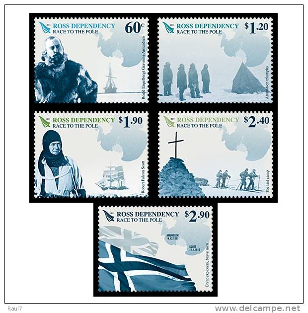 ROSS Dependency 2011 - Course Vers Le Pole, Race To The Pole  - 5 Val Neufs // Mnh - Unused Stamps