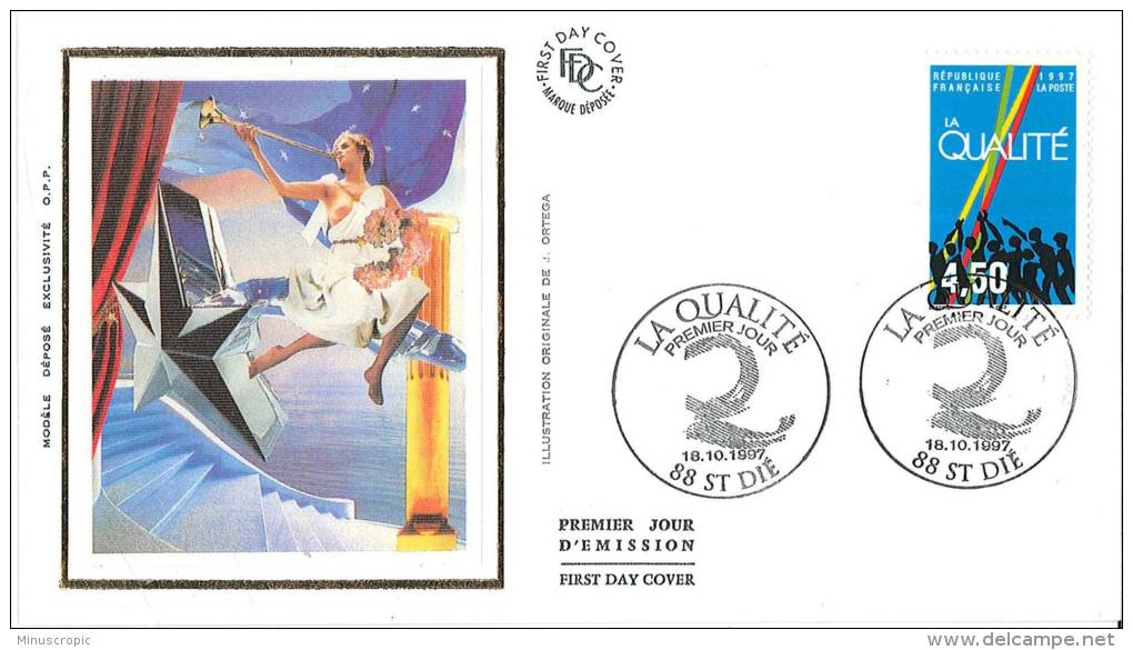 Enveloppe FDC Soie - La Qualité - Saint Dié - 1997 - 1990-1999