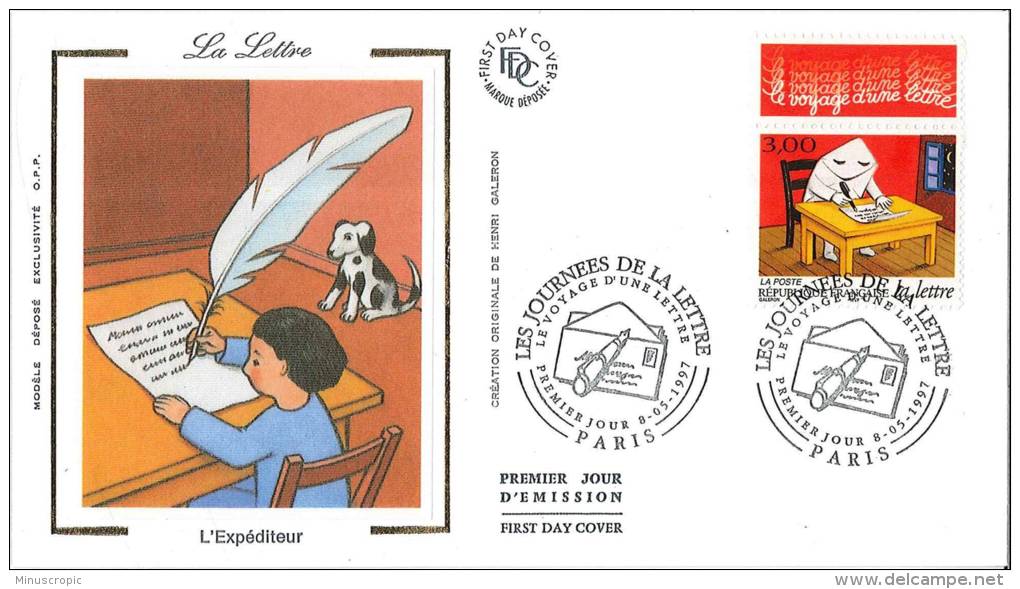 Enveloppe FDC Soie - La Lettre - L'expéditeur - Paris - 1997 - 1990-1999