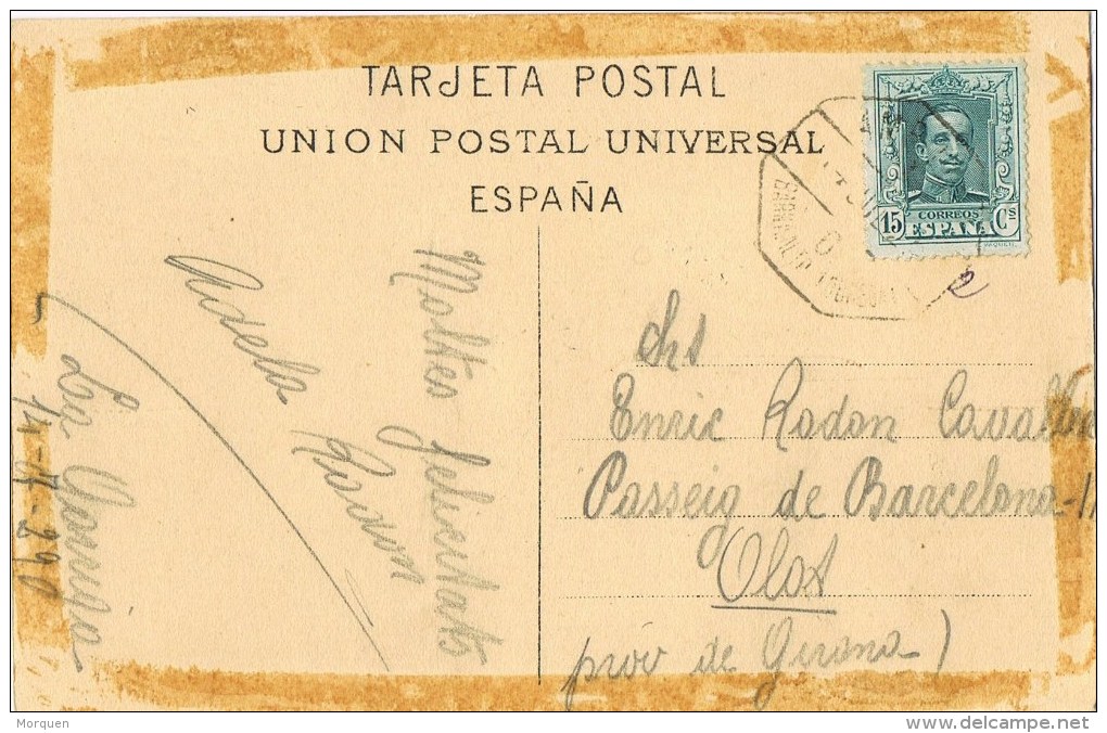 8127. Postal LA GARRIGA (barcelona) 1929. AMBULANTE Ferrocarril - Lettres & Documents