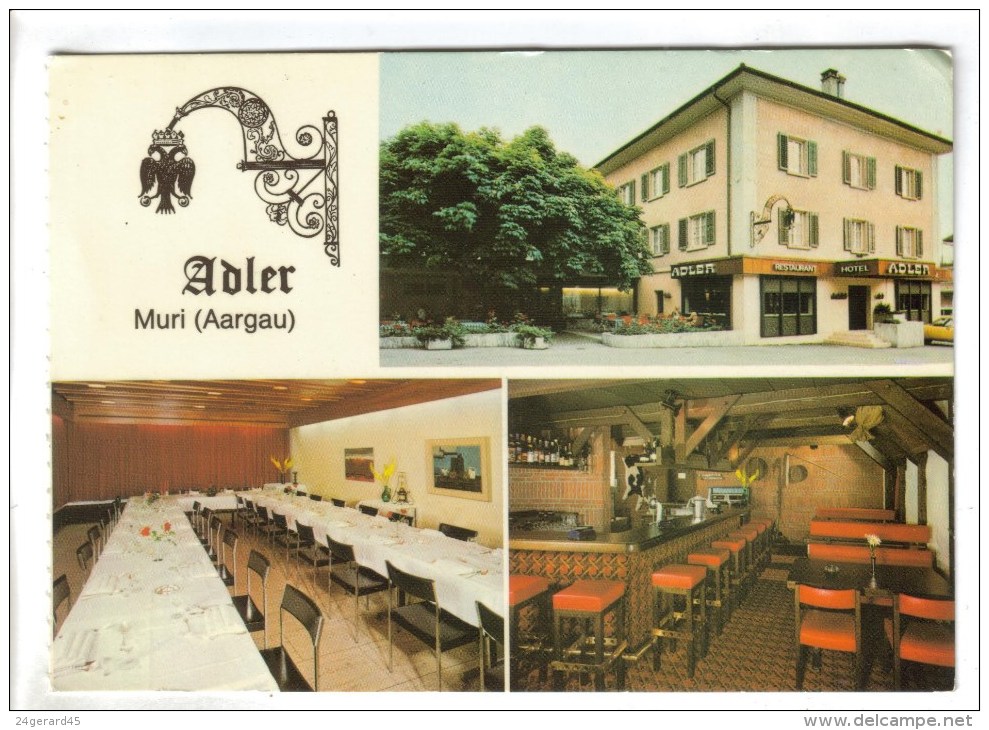 CPSM MURI (Suisse-Argovie) - Hôtel Restaurant ADLER : 3 Vues - Muri