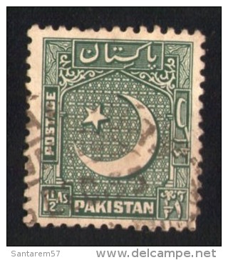 Pakistan 1949 Oblitéré Used Stamp Croissant Et étoile Vert - Pakistan