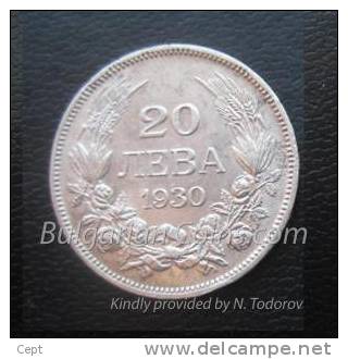 Boris III - 20 Lv- Bulgaria 1930 Year - Silver Coin - Bulgarien