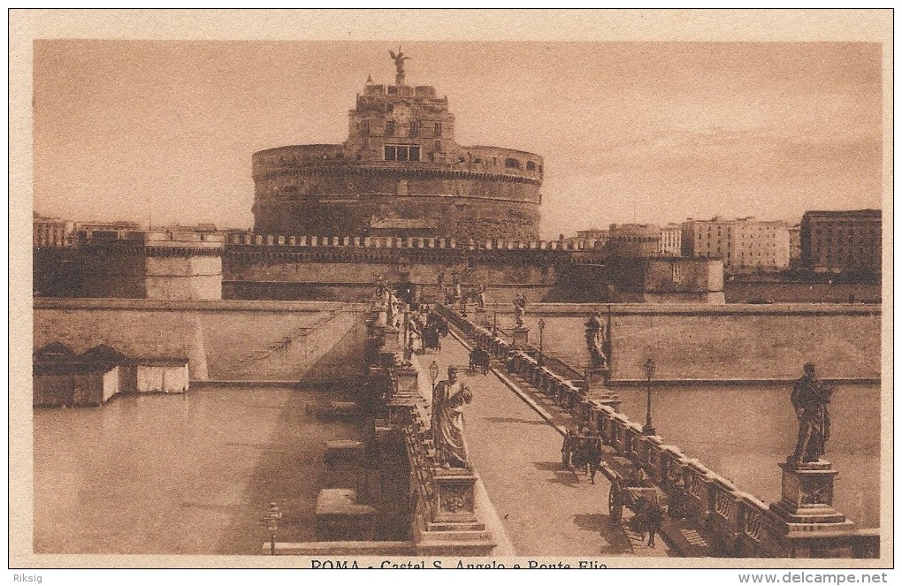 Roma - Castel S. Angelo E Ponte Elio.      Italy     S-1238 - Castel Sant'Angelo