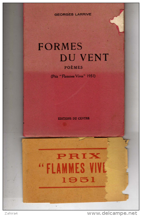 Livre Dédicacé - Georges Larrive-Formes Du Vent- (Prix Flammes Vives 1951)Pour Henri Guilhem Compagnon Années Des Noires - Autres & Non Classés