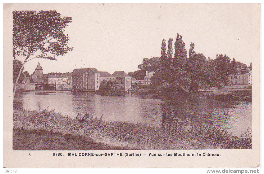 CPA Malicorne-sur-Sarthe - Vue Sur Les Moulins Et Le Château - 1948 (3680) - Malicorne Sur Sarthe