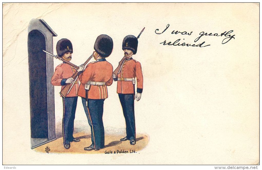 Soldiers Gale &amp; Polden Wellington Series Comic Postcard Posted 1904 Stamp I Was Greatly Relieved - Fumetti