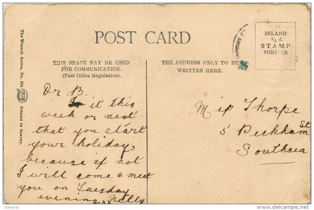 Carisbrookâ€‹e Castle, Isle Of Wight Postcard Posted No Stamp Wrench Series - Other & Unclassified