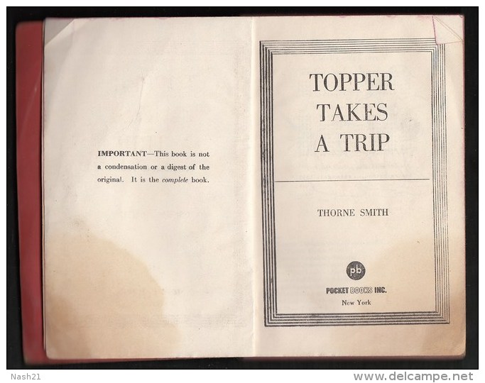 1932 -  Pocketbook ''  Topper Takes A Trip '' 312 Pages - 1900-1949