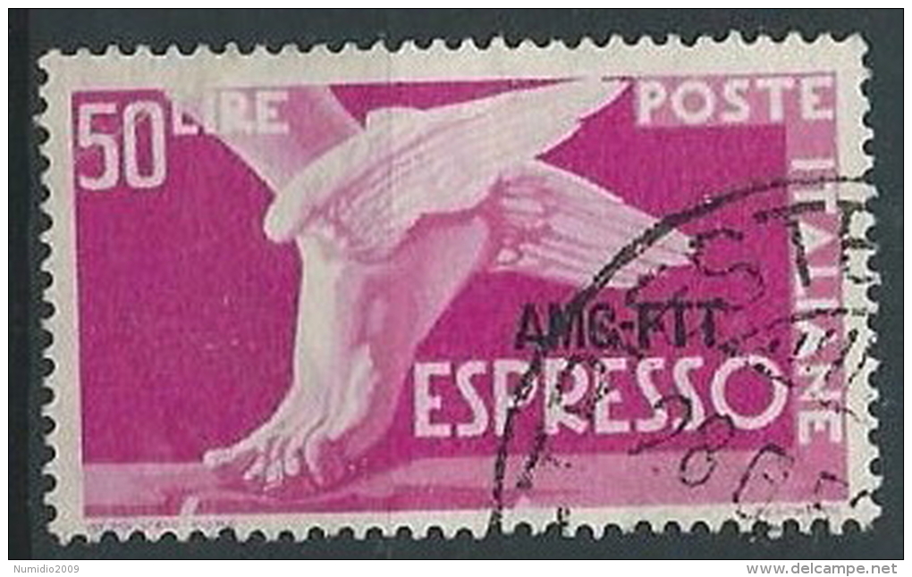1952 TRIESTE A USATO ESPRESSO 50 LIRE - ED142 - Poste Exprèsse