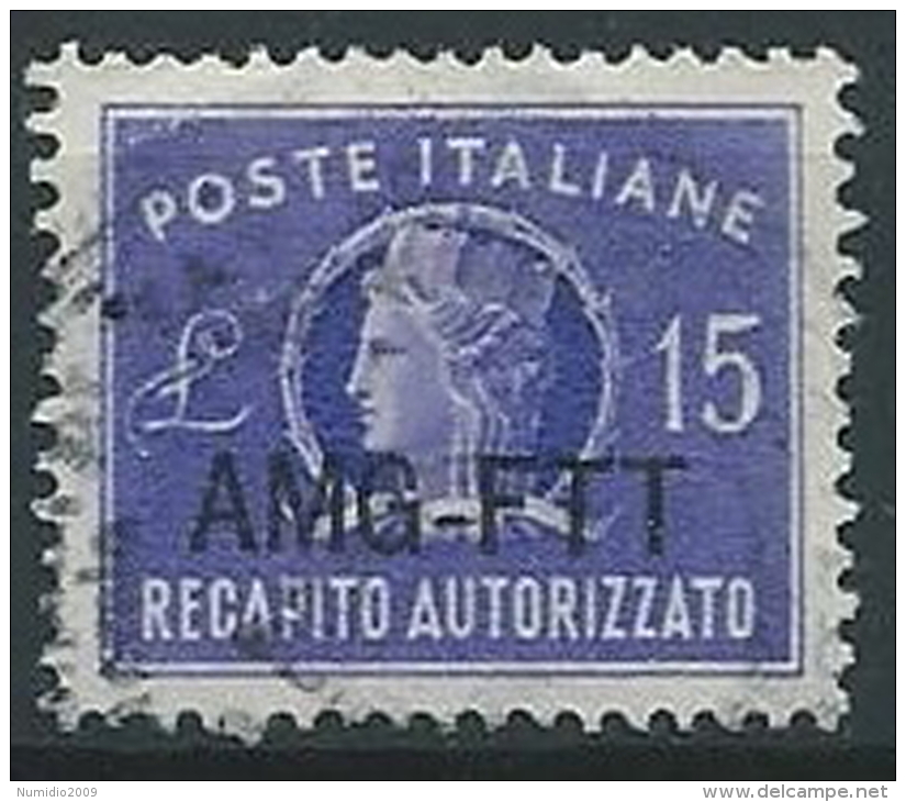 1949-52 TRIESTE A USATO RECAPITO AUTORIZZATO 15 LIRE - ED142-5 - Express Mail