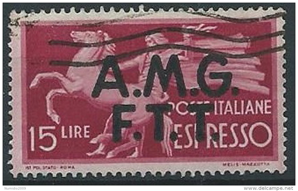 1947-48 TRIESTE A USATO ESPRESSO 15 LIRE - ED143 - Express Mail
