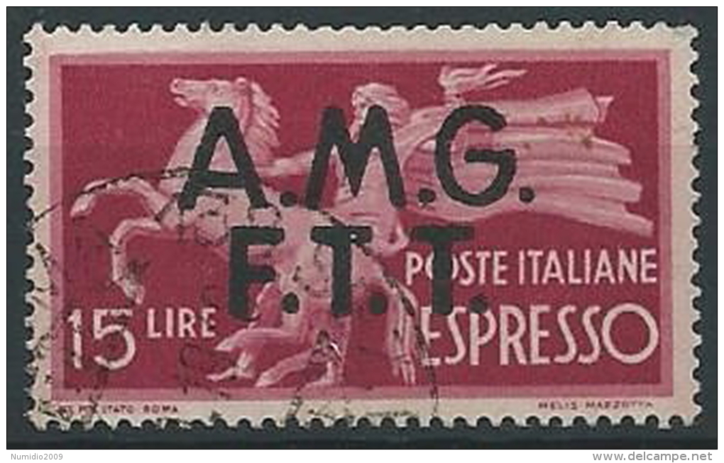 1947-48 TRIESTE A USATO ESPRESSO 15 LIRE - ED143-3 - Express Mail