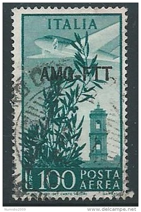 1949-52 TRIESTE A USATO POSTA AEREA CAMPIDOGLIO 100 LIRE - ED144-4 - Airmail