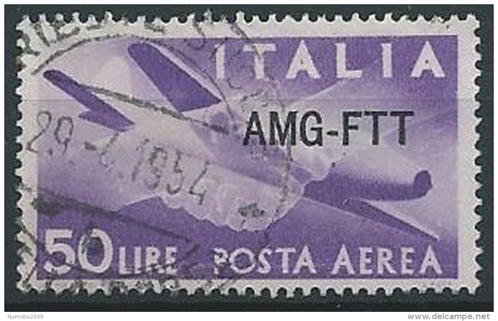 1949-52 TRIESTE A USATO POSTA AEREA DEMOCRATICA 50 LIRE - ED144 - Poste Aérienne