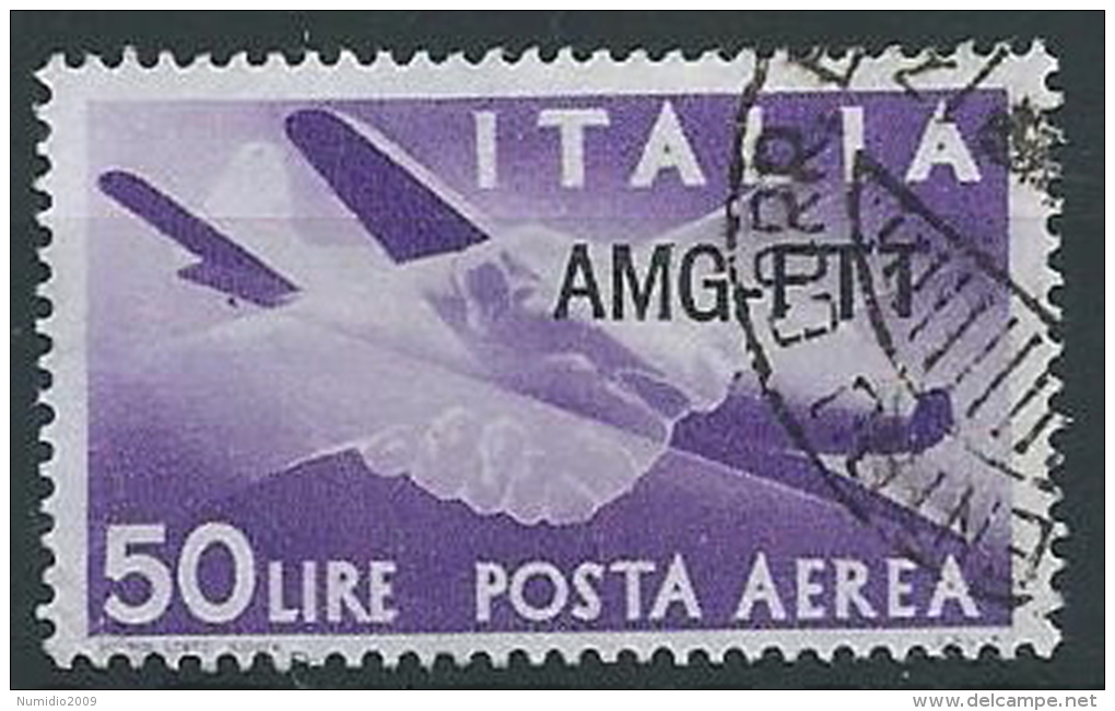 1949-52 TRIESTE A USATO POSTA AEREA DEMOCRATICA 50 LIRE - ED144-4 - Poste Aérienne