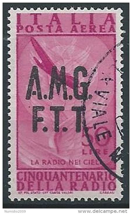 1947 TRIESTE A USATO POSTA AEREA RADIO 50 LIRE - ED145 - Poste Aérienne