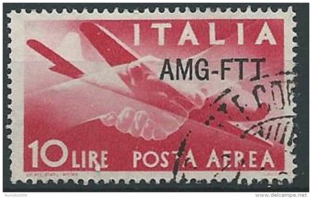 1949-52 TRIESTE A USATO POSTA AEREA DEMOCRATICA 10 LIRE - ED145 - Airmail