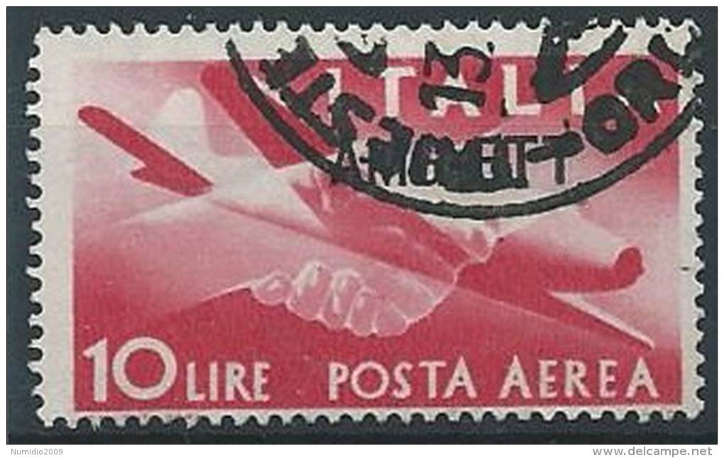 1949-52 TRIESTE A USATO POSTA AEREA DEMOCRATICA 10 LIRE - ED145-2 - Airmail
