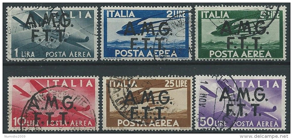 1947 TRIESTE A USATO POSTA AEREA DEMOCRATICA 6 VALORI - ED146 - Airmail