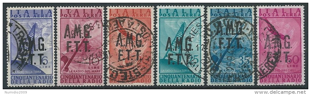 1947 TRIESTE A USATO POSTA AEREA RADIO 6 VALORI - ED147 - Airmail