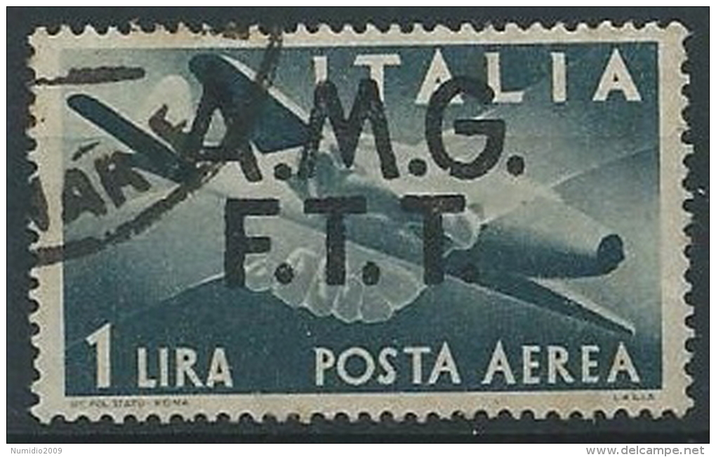 1947 TRIESTE A USATO POSTA AEREA DEMOCRATICA 1 LIRA - ED147 - Airmail