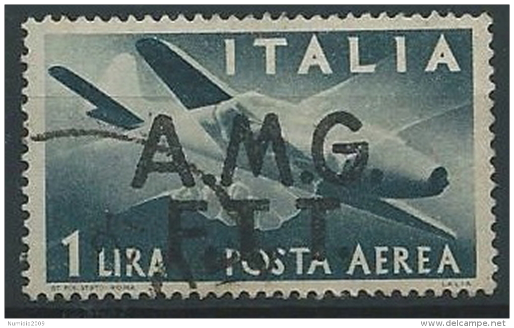 1947 TRIESTE A USATO POSTA AEREA DEMOCRATICA 1 LIRA - ED147-2 - Airmail