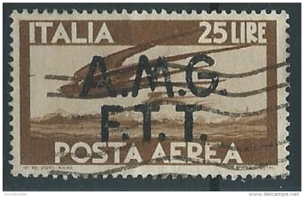 1947 TRIESTE A USATO POSTA AEREA DEMOCRATICA 25 LIRE - ED147-2 - Airmail