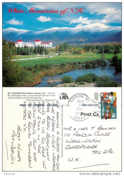 Mt Washington Hotel, White Mountains, New Hampshire, United States US Postcard Used Posted To UK 1993 Stamp - White Mountains