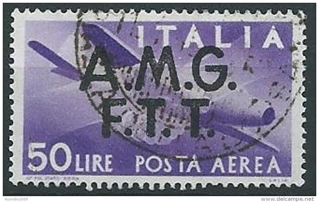 1947 TRIESTE A USATO POSTA AEREA DEMOCRATICA 50 LIRE - ED168 - Airmail