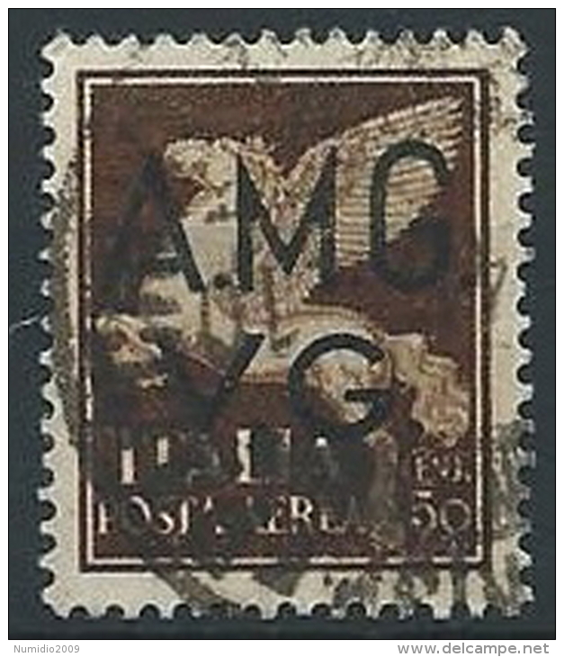 1945-47 TRIESTE AMG VG USATO POSTA AEREA 50 CENT - ED175-2 - Oblitérés