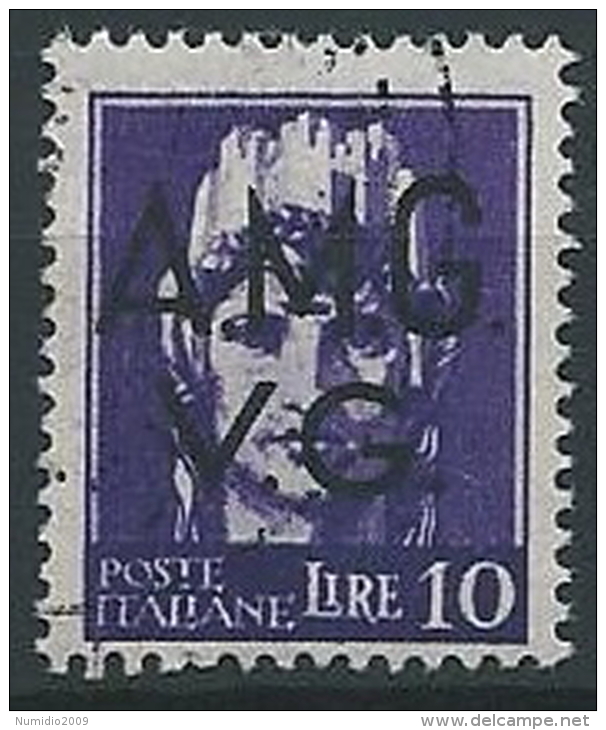 1945-47 TRIESTE AMG VG USATO LUOGOTENENZA 10 LIRE - ED177-2 - Usati