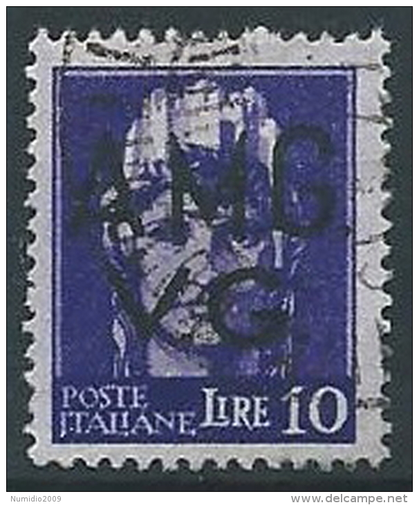 1945-47 TRIESTE AMG VG USATO LUOGOTENENZA 10 LIRE - ED177-3 - Oblitérés