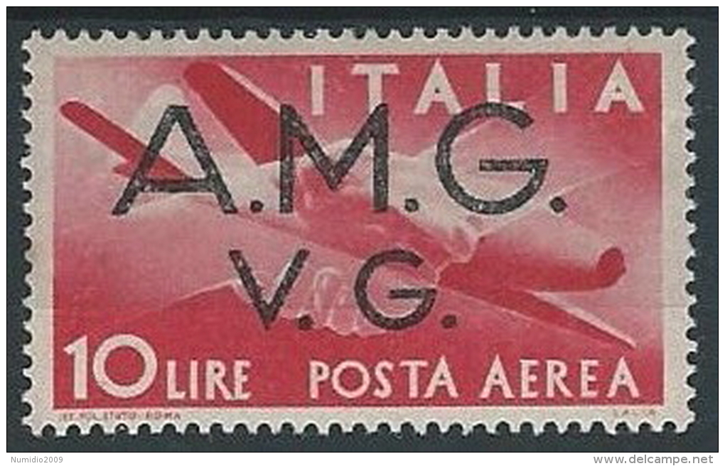 1945-47 TRIESTE AMG VG POSTA AEREA 10 LIRE MH * - ED179-2 - Ongebruikt