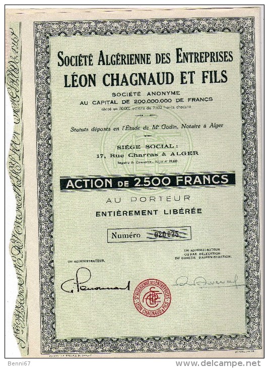 Société Algérienne Leon CHAGNAUD Alger 22 Coupons - Afrika