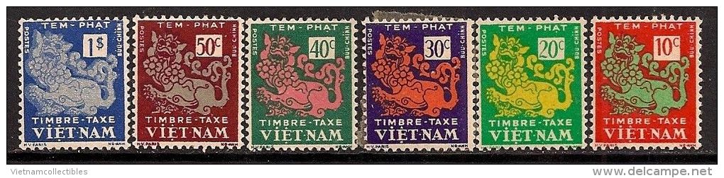 South Vietnam Viet Nam MNH Perf Stamps 1952 : Licorn ; Scott#J1-J6 - Vietnam