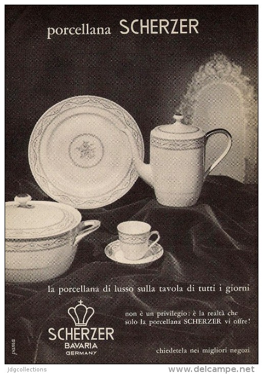 # SCHERZER BAVARIA PORZELLAN 1950s Advert Pubblicità Publicitè Reklame China Porcelaine Porcellana - Bavaria (DEU)