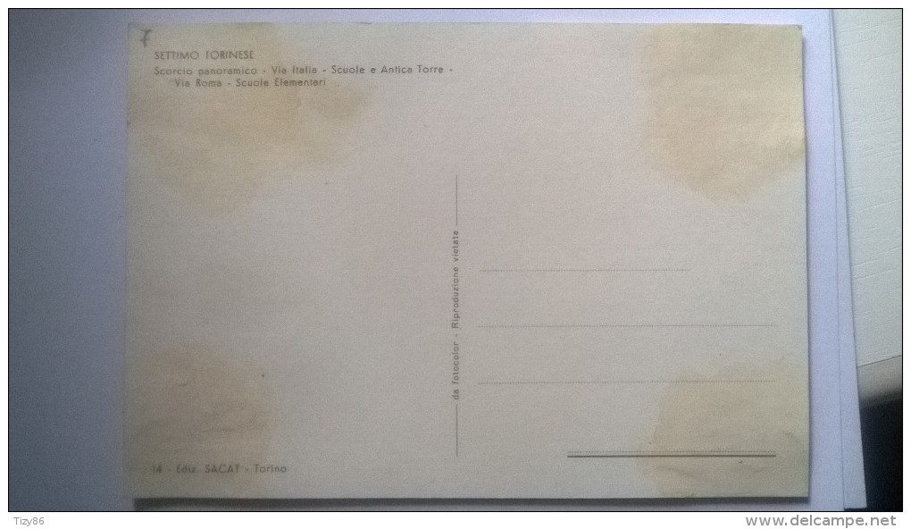 Settimo Torinese - Scorcio Panoramico - V.Italia - Scuole E Antica Torre - V. Roma - Scuole Elementari - Altri & Non Classificati