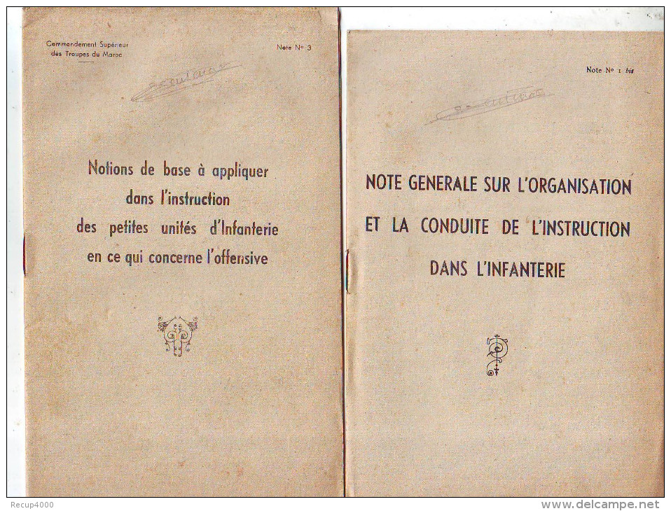 MILITARIA Guerre 1939 45.  6 Livrets Par Général DESRE  Technique Infanterie Stratégie Et Conseils 1944 Maroc 4 Scans - 1939-45