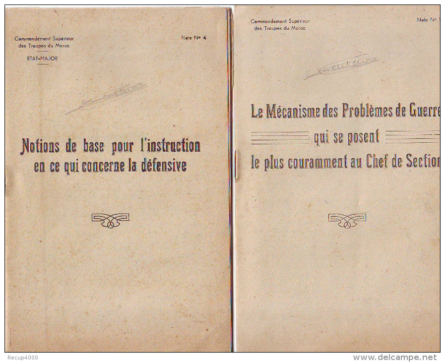 MILITARIA Guerre 1939 45.  6 Livrets Par Général DESRE  Technique Infanterie Stratégie Et Conseils 1944 Maroc 4 Scans - 1939-45