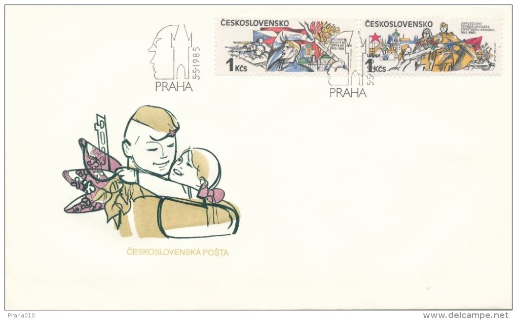 Czechoslovakia / First Day Cover (1985/12 A), Praha - Theme: The May Uprising (1945), The Anniversary Of The Liberation - 2. Weltkrieg