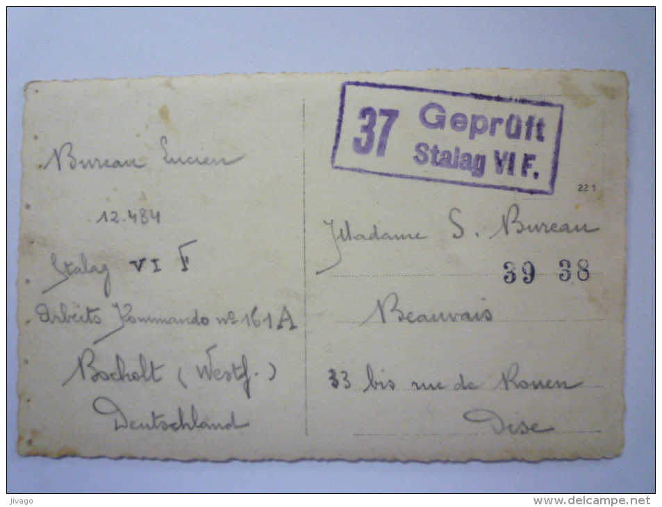 BOCHOLT  :  Carte  PHOTO De  Prisonniers De Guerre   STALAG  VI  F - Bocholt