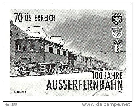 Austria - 2013 - 100 Years Of Ausserfern Railroad - Mint Stamp Proof (blackprint) - Proofs & Reprints