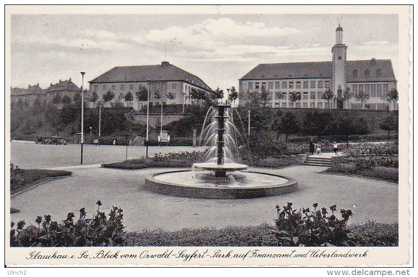 AK Glauchau - Blick Vom Oswald-Seyfert-Park Auf Finanzamz Und Ueberlandwerk - 1939 (3722) - Glauchau