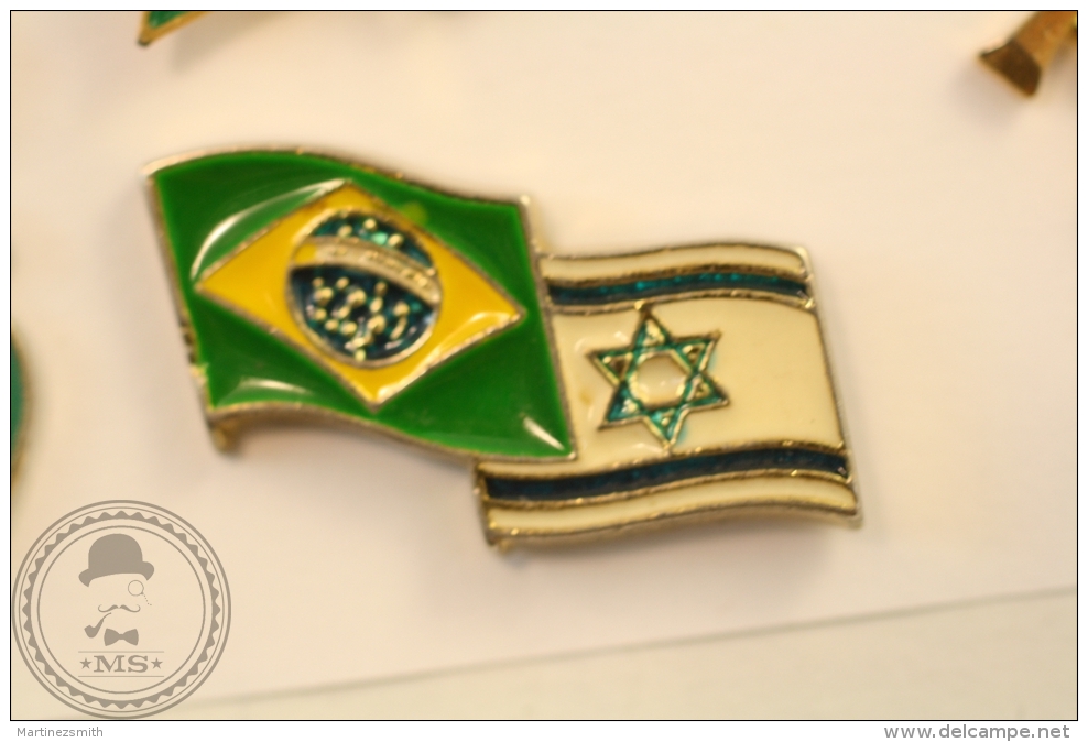 Brasil & Istrael Flags - Signet Halamit - Pin Badge - #PLS - Fútbol