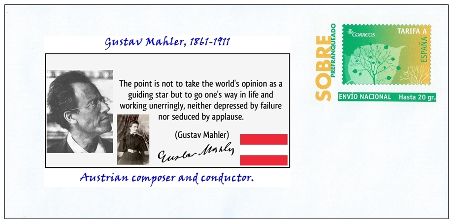 SPAIN, 2014, Classical Composers. Gustav Mahler, 1861-1911 Austrian Composer And Conductor. Musicians. - Sonstige & Ohne Zuordnung
