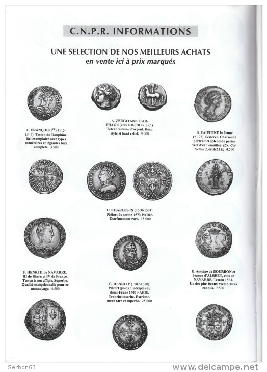 MONNAIES DE COLLECTION ANCIENNES LUXUEUX CATALOGUE 28 DECEMBRE 1999 NUMISMATIQUE POINDESSAULT VEDRINES VENTE SUR OFFRES - Français