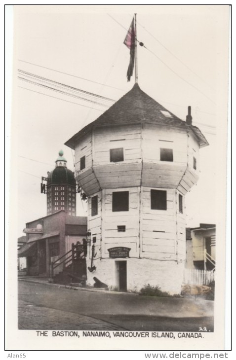 Nanaimo BC Canada, The Bastion Old Military Fort, C1920s/40s Vintage Real Photo Postcard - Nanaimo