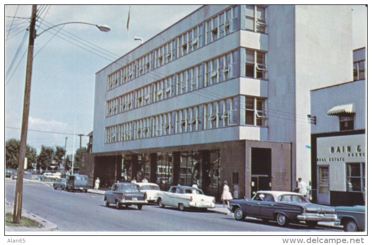 North Bay Ontario Canada, Post Office Building, Street Scene, Auto, C1950s Vintage Postcard - North Bay